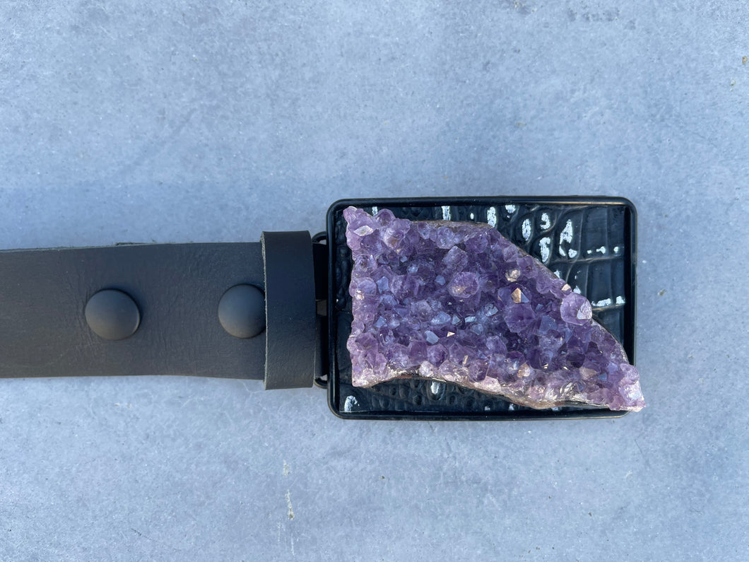 Large Square Amethyst Cluster Belt