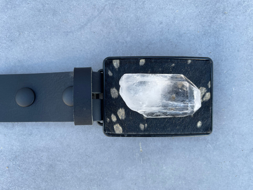 Large Clear Quartz Point Square-Shaped Belt