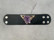 Load image into Gallery viewer, Amethyst Cuff Leather Cuff
