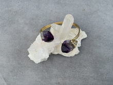 Load image into Gallery viewer, GEO Gold Amethyst Point Cuff
