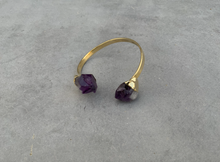 Load image into Gallery viewer, GEO Gold Amethyst Point Cuff
