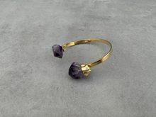 Load image into Gallery viewer, GEO Gold Amethyst Point Cuff
