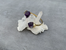 Load image into Gallery viewer, GEO Gold Amethyst Point Cuff
