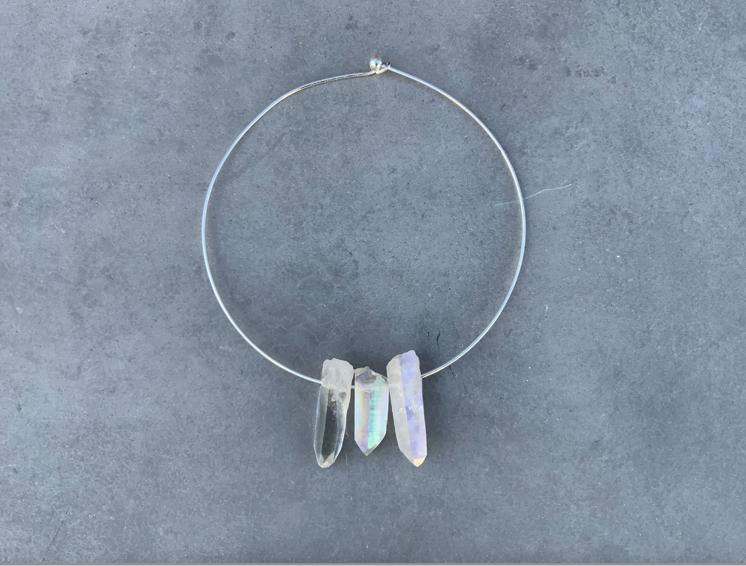 3 Aura Quartz Choker