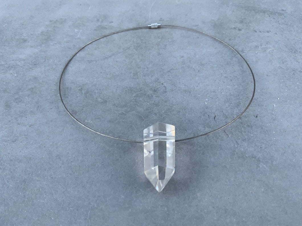 Quartz Point Silver Choker