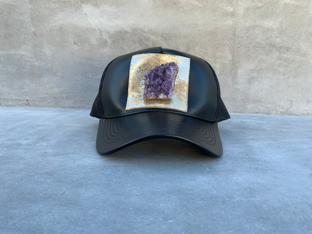 Third Eye Activation Hat with Large Amethyst Crystal