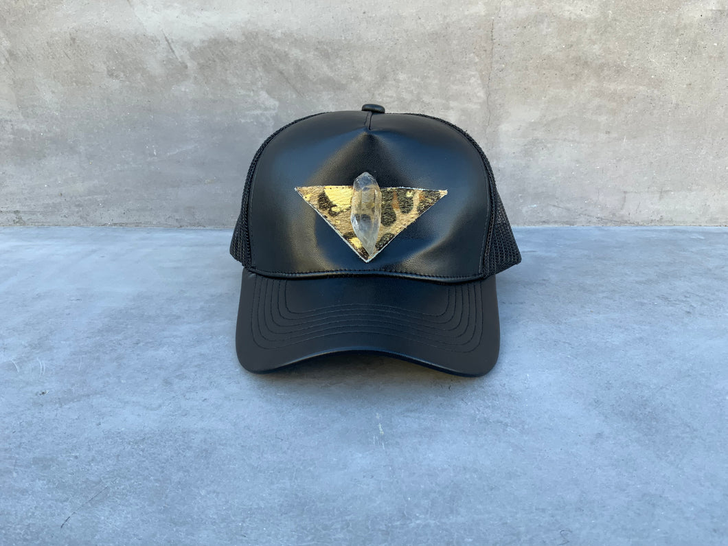 Third Eye Trucker Hat with Small Quartz Point Crystal