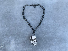 Load image into Gallery viewer, Wire Wrapped Chunky Quartz on Short Black Chain
