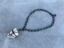 Load image into Gallery viewer, Wire Wrapped Chunky Quartz on Short Black Chain
