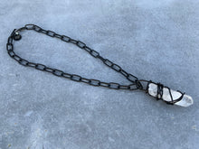 Load image into Gallery viewer, Wire Wrapped Large Quartz on Black Chain
