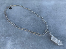 Load image into Gallery viewer, Wire Wrapped Quartz on Long Silver Chain
