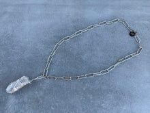 Load image into Gallery viewer, Wire Wrapped Quartz on Long Silver Chain
