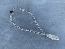 Load image into Gallery viewer, Wire Wrapped Quartz Choker on Silver Chain
