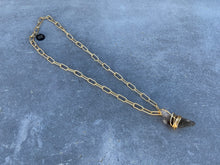 Load image into Gallery viewer, Wire Wrapped Smoky Quartz on Matte Gold Chain
