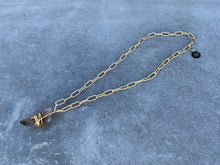 Load image into Gallery viewer, Wire Wrapped Smoky Quartz on Matte Gold Chain
